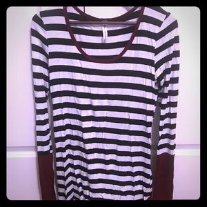 Long Sleeved Black and White Stripe Tunic